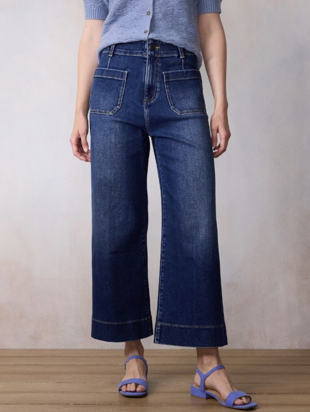 Lauren Conrad Super High-Rise Wide-Leg Crop Wildflower Jeans NWT 12P